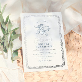 Invitación Con Relieve Metalizado Brillante Mano Whimsical Dibujada Lemon Bridal Sho
