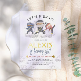 Invitación Con Relieve Metalizado Brillantes vamos a matarlo cumpleaños de artes mar