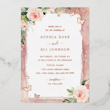 Brillo Floral Rubor Rosa Real Rosa Dorada Boda