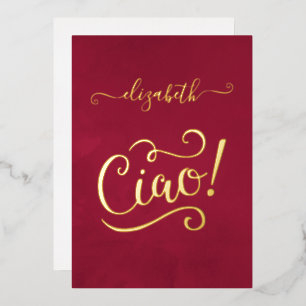 Invitación Con Relieve Metalizado Brindis de boda con vino italiano Marsala y oro