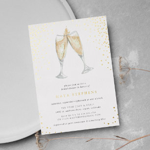 Invitación Con Relieve Metalizado Brindis de Champán Despedida de Soltera