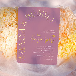 Invitación Con Relieve Metalizado Brújula y burbuja audaz arca floral ducha de novia