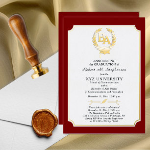 Invitación Con Relieve Metalizado BS - Grado de Licenciatura en Artes Universidad