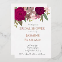 Burgundy Garden Flores Bridal Shower