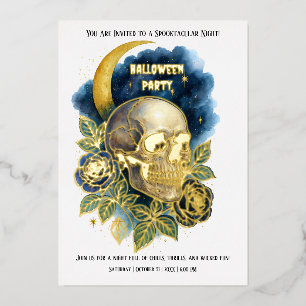 Invitación Con Relieve Metalizado Business Office Community Halloween Creepy Fiesta