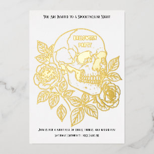 Invitación Con Relieve Metalizado Business Office Community Halloween Creepy Fiesta