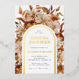 Invitación Con Relieve Metalizado Caída Bridal Shower