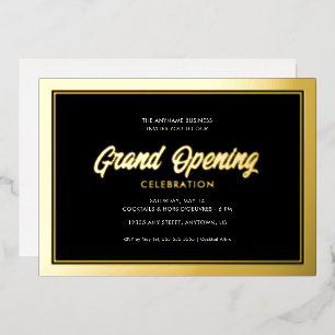 Invitación Con Relieve Metalizado Caligrafía de lámina de oro Gran apertura de lámin