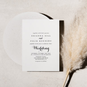 Invitación Con Relieve Metalizado Caligrafía moderna boda dorada