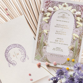 Invitación Con Relieve Metalizado Calla Lily Rosa Relieve metalizado dorado Invitaci