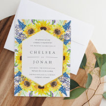 Campos de flores Girasoles Acuarela Floral Boda