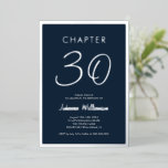 Invitación Con Relieve Metalizado Capítulo 30 Blue 30 Birthday Fiesta Silver<br><div class="desc">Moderna y mínima invitación al Relieve metalizado plateado "capítulo 30" para un fiesta de 30 años. Personalízalo con su nombre y los detalles del fiesta,  incluyendo la fecha,  la información de RSVP y cualquier otra información necesaria. Diseño con fondo azul marino.</div>