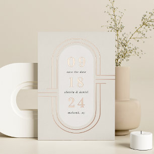 Invitación Con Relieve Metalizado Cápsula de tiempo Moderno Relieve metalizado Dec