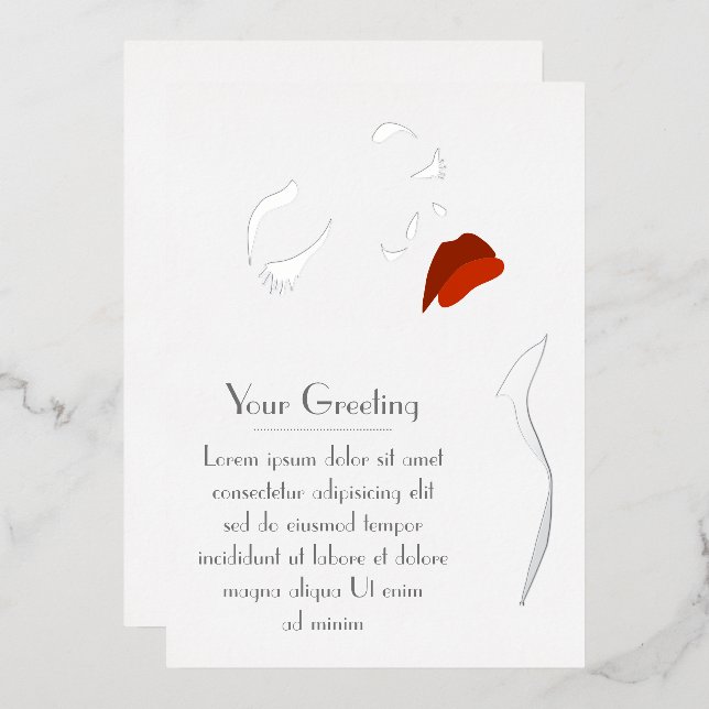 Invitación Con Relieve Metalizado Cara de glamour (Anverso/Reverso)