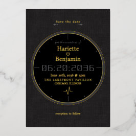 Invitación Con Relieve Metalizado Cara de reloj deportivo elegante