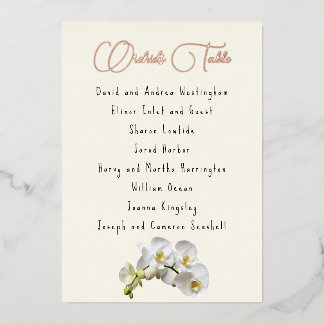 Invitación Con Relieve Metalizado Cartas de asiento de mesa de la lista de invitados