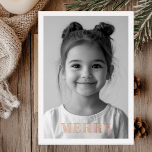 Invitación Con Relieve Metalizado Cartas de Navidades de oro de Merry Rosa Vacacio