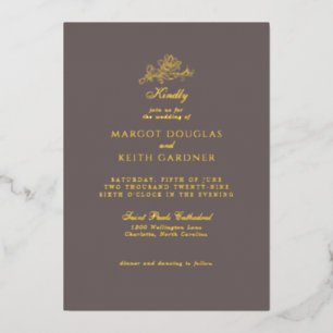 Invitación Con Relieve Metalizado Cascada de tulipán de papel de estaño