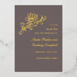 Invitación Con Relieve Metalizado Cascada de Tulipanes de Chocolate