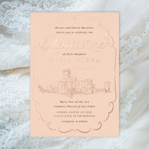 Castillo romántico de fantasía Quinceañera Dorado