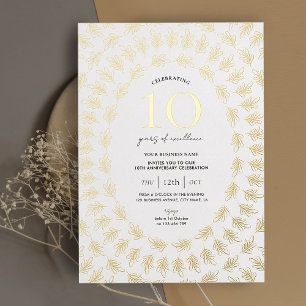 Invitación Con Relieve Metalizado Celebración de Aniversario Empresarial Elegante y