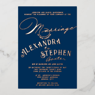 Invitación Con Relieve Metalizado Celebración de Ceremonia de Iglesia, Boda con Letr