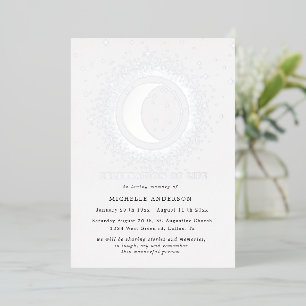 Invitación Con Relieve Metalizado celebración de estrellas celestiales de medianoche
