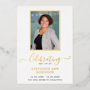 Invitación Con Relieve Metalizado Celebración de la Orden de Servicio de Fotos de la