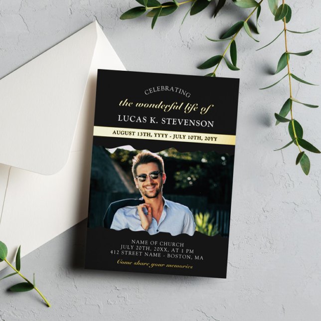 Invitación Con Relieve Metalizado Celebración de la vida del Relieve metalizado dora (Subido por el creador)