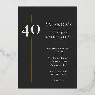 Invitación Con Relieve Metalizado Celebración del 40º aniversario de Black Gold