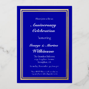 Invitación Con Relieve Metalizado Celebración del 50° aniversario del boda