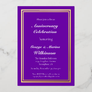 Invitación Con Relieve Metalizado Celebración del 50° Aniversario del boda
