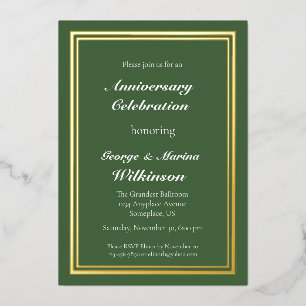 Invitación Con Relieve Metalizado Celebración del 50° aniversario del boda
