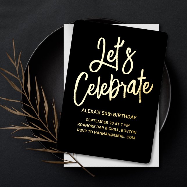 Invitación Con Relieve Metalizado Celebremos en Relieve metalizado cumpleaños o Fies (Subido por el creador)