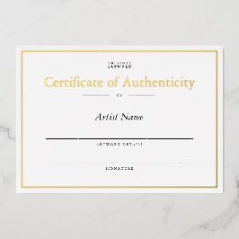 Invitación Con Relieve Metalizado Certificado de autenticidad de Relieve metalizado