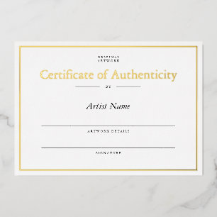 Invitación Con Relieve Metalizado Certificado de autenticidad de Relieve metalizado 