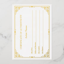 Certificado de autenticidad de Relieve metalizado