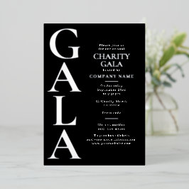 Invitación Con Relieve Metalizado Charity Gala Template Fundraising Event Black