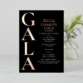 Invitación Con Relieve Metalizado Charity Gala Template Fundraising Event Black