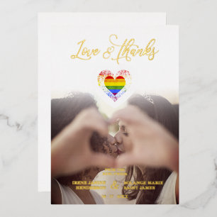 Invitación Con Relieve Metalizado Chic Amor y Gracias Corazón de Orgullo Lluvia de C