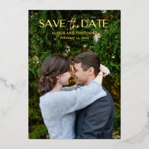 Invitación Con Relieve Metalizado Chic Boda Moderna Save the Date