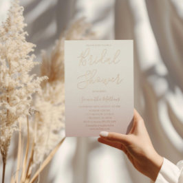 Invitación Con Relieve Metalizado Chic Rosa oro Caligrafía Despedida de soltera