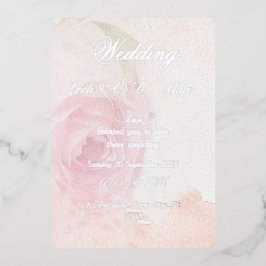 Invitación Con Relieve Metalizado chic rosa plateado 