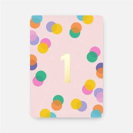 Invitación Con Relieve Metalizado Chica 1 cumpleaños Rosa y Oro