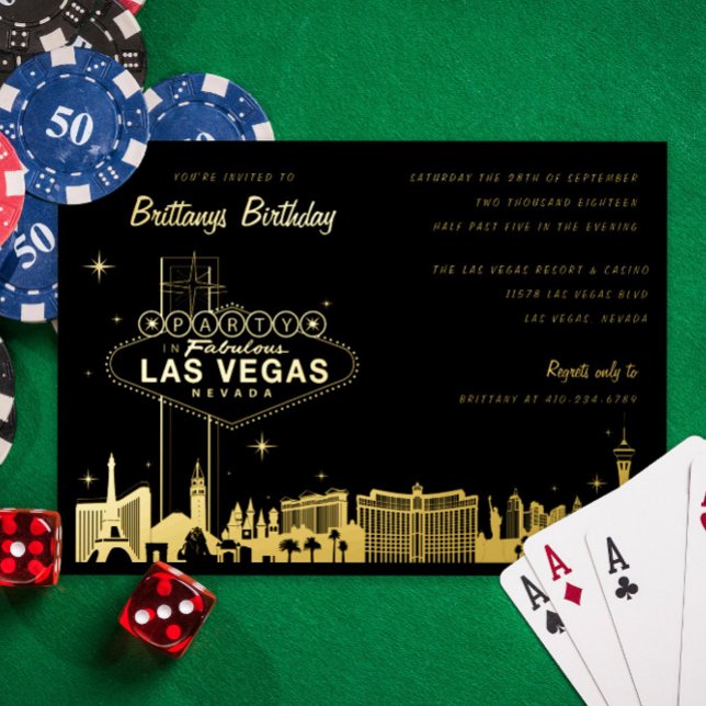 Invitación Con Relieve Metalizado Chica Weekend Las Vegas Birthday Party (Subido por el creador)