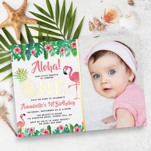 Invitación Con Relieve Metalizado Chicas de la Playa de Verano Tropical de Luau Prim (Subido por el creador)