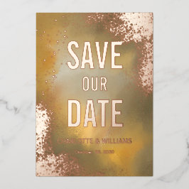 Invitación Con Relieve Metalizado Chispa Amarilla Hombre  Superposición de Foto Guar