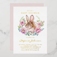 Chocolate de Acuarela y Flores Rosadas Baby Shower