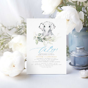 Invitación Con Relieve Metalizado Chorreo de agua de elefante para niños varones Jar
