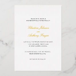 Invitación Con Relieve Metalizado Christine Elegant Wedding Save the Date
